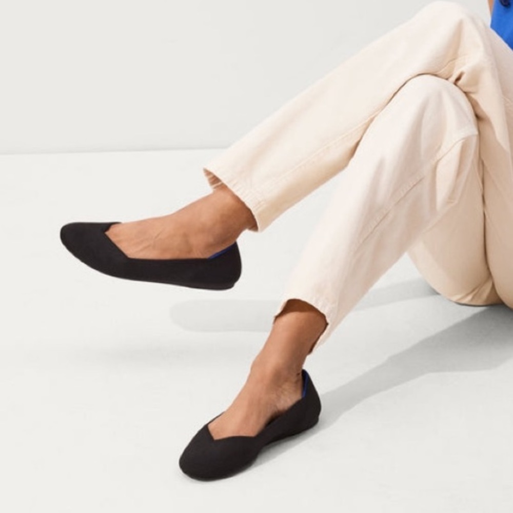 Rothy’s The Flat Round Toe Black Flats Shoes